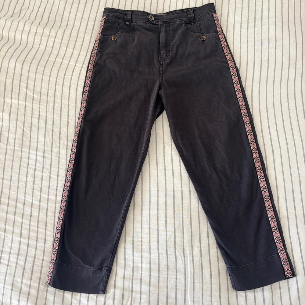 Anthropologie jeans 8 dark relaxed fit with ribbon on the side